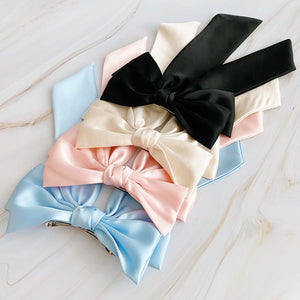 Doubled Satin Bow Hair Clip