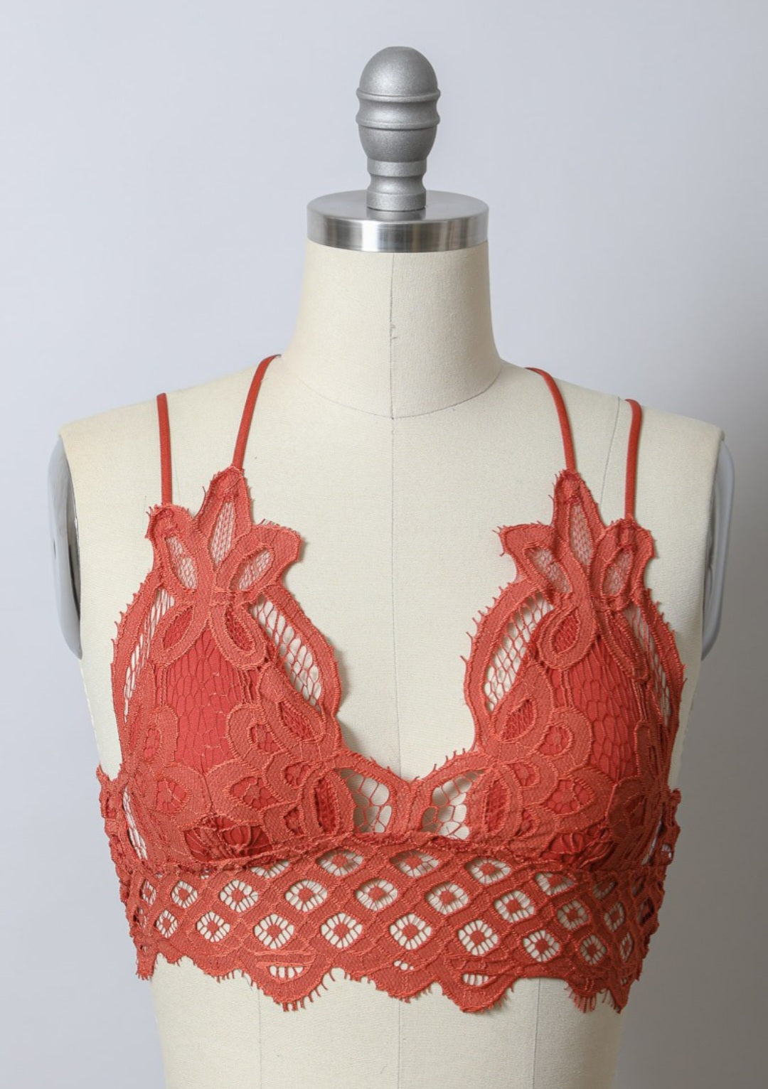 Rust Crochet Lace Bralette