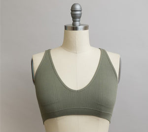 Lace-Back Racerback Bralette - Sage